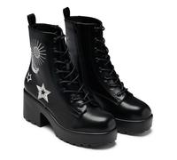 KOI Astro Silver Star & Moon Chunky Boots Boot black EU40