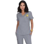 KOI Basics 1011 Women's Kade Scrub Top, Platinum Grey, L