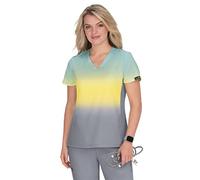 KOI Basics 1031PR Women's Cali Top, Sage Sunshine Platinum Grey Ombre, XXL Plus
