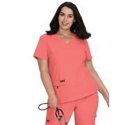 KOI Basics 373 Women's Becca Scrub Top Coral 2XL