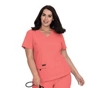 KOI Basics 373 Women's Becca Scrub Top Coral M