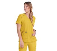KOI Basics 373 Women's Becca Scrub Top, Heather Mango, XL