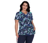 KOI Basics 384PR Women's Leslie Top, Butterfly Melody, S