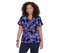 KOI Basics 384PR Women's Leslie Top, Stencil Butterfly, M
