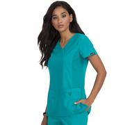 KOI Basics 4-Pocket Mock-Wrap Katie Scrub Top for Women
