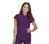 KOI Basics Ari Women's 1-Pocket Stretch Tuck-in Scrub Top, Eggplant, XXL