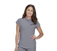 KOI Basics Women's Ari 1-Pocket Scrub Top, Platinum Grey, XXL