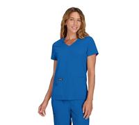 KOI Basics Women's Becca V-Neck Solid Scrub Top Large Royal