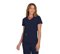 KOI Basics Women's Becca V-Neck Solid Scrub Top Medium Royal