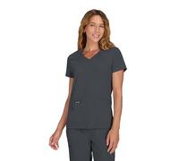 KOI Basics Women's Becca V-Neck Solid Scrub Top Small Charcoal