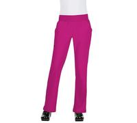 KOI Basics Women's Laurie Flare Leg Knit Waist Yoga Scrub Pant Large Azalea Pink