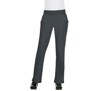 KOI Basics Women's Laurie Flare Leg Knit Waist Yoga Scrub Pant X-Small Petite Charcoal