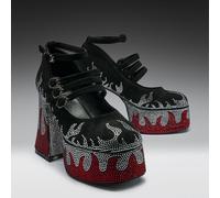 KOI BLAZED FLAMES STRAPPY HEELS High Heel black red EU37