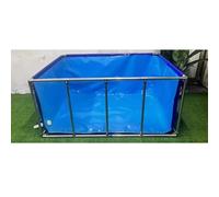 Koi Breeding Pool with Transparent Window, Durable PVC Canvas, Metal Bracket, Easy Setup Aquarium Tank for Outdoor Ponds - 9 Flip-Top Packs