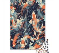 Koi Carp Abstract Jigsaw Puzzle 1000Pc Recycled Paper for Adults Modern DecorPuzzle Educational Game Challenge Home Activity Festivals Birthday Gifts 38x26cm/1000pcs
