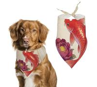 Koi Carp Bring Spring Dog Bandana, Soft Breathable Pet Scarf, Personalized Dog Bib Kerchief for Small Medium Large Dogs Cats, Exquisite Pet Neckerchief for Daily Wear, Travel, Party