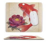Koi Carp Bring Spring Stitched Edge Mouse Pad | Koi Carp Bring Spring Non Slip Rubber Base Smooth Desk Mat Portable Mouse Mat for Home Office Desktop Use