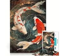 Koi Carp End Blossom 1000 Piece Jigsaws for Adults Puzzle Logic Workout Precise Connection Home Play (50x75cm)
