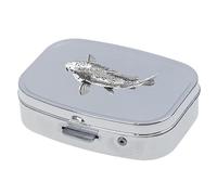 Koi Carp F28 made of fine English Pewter on a travel silver rectangular metal pill box