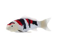 Koi Carp Figure Tri-Color Hand-Painted Resin 12.6x12.6x4.5cm Realistic Model Toy