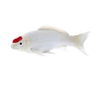 Koi Carp Figurine Hand-Painted Red & White 12.6x12.6x4.5cm Realistic Toy Figure