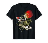 Koi Carp Fish with Bamboo, Japanese Art T-Shirt