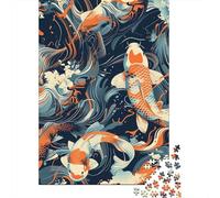 Koi Carp Jigsaw Puzzles Puzzle for Adults Kids. 1000 Pieces Great Gifts Challenge Toy Educational Games Home Decoration for Educational Games Gifts 1000pcs (75x50cm)