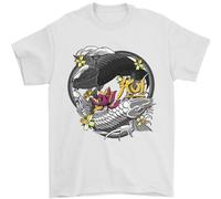 Koi Carp Yin and Yang Fish Pond Mens T-Shirt 100% Cotton White L