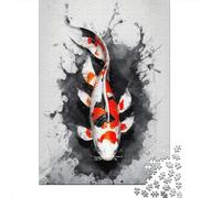 Koi Dreams Adult 1000-Piece Jigsaw Puzzle, 52x38cm/1000pcs, A Weekend Activity at Your Own Pace; White Cardboard with Reduced Dust