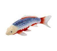 Koi Figurine Hand-Painted Blue & Red 12.6x12.6x4.5cm Realistic Collectible Model