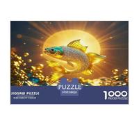 Koi Fish 1000 Pc Puzzle for Wall Decor - Koi Fish Sun Golden Dramatic Surreal Inch Suitable for Decompression And Wall Decor for Adults38x26cm/1000pcs