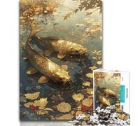 Koi Fish 1000 Piece Jigsaw Puzzle for Adults And Teenagers,Educational Toy Funny Family Games Unique Home Decor (75x50cm)
