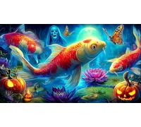 koi-fish 1000 Piece Jigsaw Puzzles for Adults Educational Games Jigsaw Puzzle Home Decors for Adults Gifts 75x50cm/1000pcs