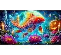 koi-fish 1000 Piece Jigsaw Puzzles for Adults Educational Games Jigsaw Puzzle Home Decors for Adults and Kids Age 12 Years Up 38x52cm/1000pcs