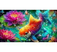 koi-fish 1000 Piece Jigsaw Puzzles for Adults Educational Games Jigsaw Puzzle Home Decors for Family Decorations 75x50cm/1000pcs