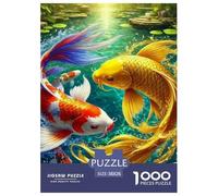 Koi Fish 1000-Piece Jigsaws Puzzles For Adults Challenging Puzzles Fun, Challenging & Brainteasing Games Gifts for Men And Women Home Decoration Puzzle 38x26cm/1000pcs