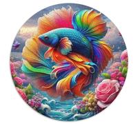 Koi Fish 1000 Piece Jigsaws Round Jigsaw for Adults And Kids Modern Unique Challenge Games Scene Creative 1000pcs (67.5x67.5cm)