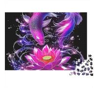 Koi Fish 1000 Piece Puzzles Beautiful View Cosmic Koi Wall Decoration Educational Game for Men And Women Challenging Jigsaw Jigsaw Puzzles for Adults 52x38cm/1000pcs