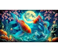 koi-fish 1000 Pieces Jigsaw Puzzles for Adults Challenging Game Jigsaw Puzzle Home Decoration for The Whole for Women, Gifts for Men 75x50cm/1000pcs
