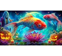 koi-fish 1000 Pieces Jigsaw Puzzles for Adults Challenging Game Jigsaw Puzzle Home Decors for The Whole for Women, Gifts for Men 75x50cm/1000pcs