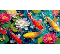 koi-fish 1000 Pieces Jigsaw Puzzles for Adults Educational Games Jigsaw Puzzle Home Decors for The Whole for Women, Gifts for Men 38x52cm/1000pcs