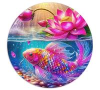 Koi Fish 1000 Pieces Jigsaw Round Puzzle for Adults And Kids Modern Unique Challenge Games Scene Creative 1000pcs (67.5x67.5cm)