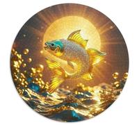 Koi Fish 1000 Pieces Jigsaws Round Puzzle for Adults And Kids Modern Unique Challenge Games Scene Creative 1000pcs (67.5x67.5cm)