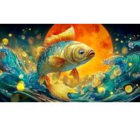 koi-fish 1000 Pieces Recycled Paper Jigsaw Puzzle Impossible Hard Difficult Educational Games for The Whole for Women, Gifts for Men 38x26cm/1000pcs