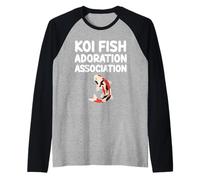 Koi Fish Adoration Association Japanese Carp Symbol Harmony Raglan Baseball Tee