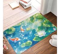 Koi Fish And Lotus Flower Among Lily Pads Anti-slip Doormat Floor Mat Carpet Rug for Kitchen Entrance Living room Footpad Mats