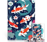 Koi Fish Art1000 Piece Jigsaw Puzzles for teenagers Jigsaw learning educational toys Every Piece is Unique - Challenging Family Fun Game 38x26cm