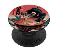 Koi Fish Eat Ramen Graphic Japanese Wave Anime Style Kawaii PopSockets Adhesive PopGrip