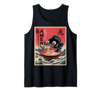 Koi Fish Eat Ramen Graphic Japanese Wave Anime Style Kawaii Tank Top