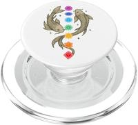 Koi Fish & Energy Flow Symbols - Spiritual Balance Art PopSockets PopGrip for MagSafe